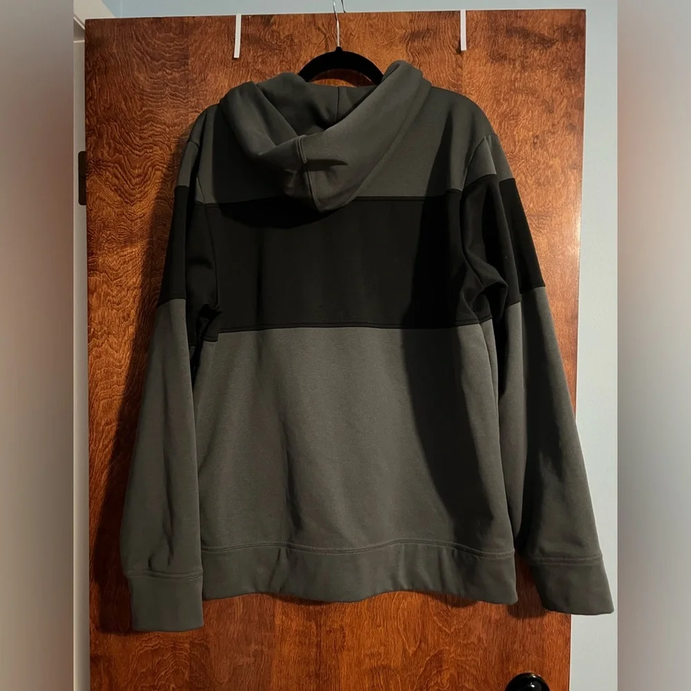 The North‎ Face Gray, Black and Blue Zip-Up Hoodie